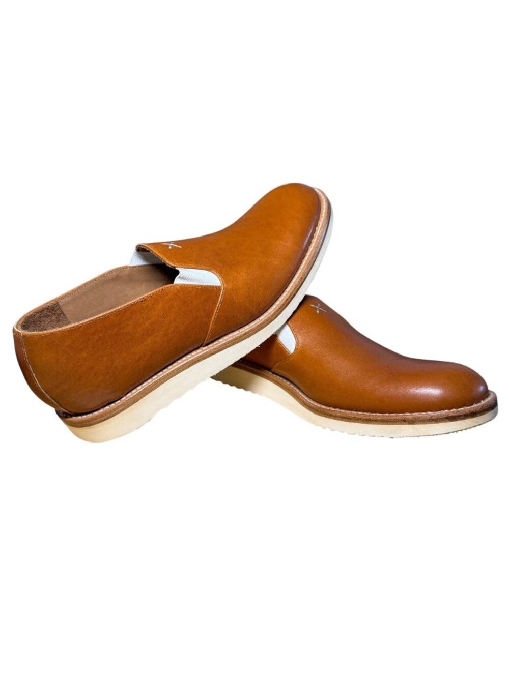Noah Waxman Leather Slip-On Shoe English Tan Size 11M Handmade In USA